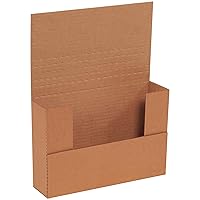 BFM962BFK Corrugated Cardboard Easy-Fold Mailers, 9 1/2 x 6 1/2 x 2 Inches, Fold Over Mailers, Adjustable Die-Cut Shipping Boxes, Multi-Depth, Medium Kraft Mailing Boxes (Pack of 50)