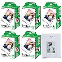 Fujifilm Instax Mini Instant Camera Film: 100 Shoots Total, (10 Sheets x 10) Bundle with Slinger 64 Pocket Mini Instax Photo Album - Capture Memories Anytime, Anywhere