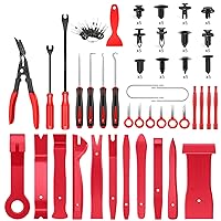 GOOACC 102Pcs Trim Removal Tool, Auto Terminal Removal Tool, Auto Clip Pliers Stereo Removal Tools, Car Upholstery Repair Removal Kit,Precision Hook and Pick Set, Round Handle Crowbar
