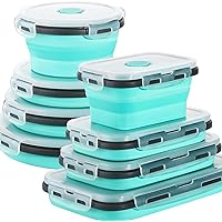 8 Pack Collapsible Food Storage Containers With Lids, Collapsible Storage Containers Sets Silicone Collapsible Bowls For Camping, RV Accessories, Travel Trailer Must (Mixed oz) (8)