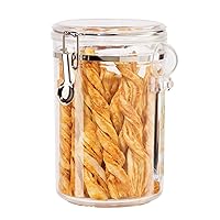 OGGI Clear Canister Airtight 59oz - Clamp Lid & Spoon - Airtight Food Storage Containers, Ideal for Kitchen & Pantry Storage of Bulk, Dry Food Including Flour, Sugar, Coffee, Rice, Tea, Spices & Herbs