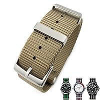 Nylon Fabric Watchband 20mm 22mm for Omega Seamaster 007 Planet Ocean Breathable Canvas Stripe NATO Watch Strap (Color : Khaki, Size : 20mm)
