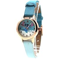 Accutime Women's Disney Lilo & Stitch Blue Gradient Analog Quartz Wrist Watch with Small Face, Gold Accents for Women Adult (Model: LAS5031AZ), Blue, Analog Wrist Watch