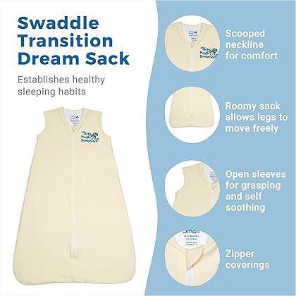 Baby Merlin's Magic Dream Sleep Sack - 100% Cotton Baby Wearable Blanket - Baby Sleep Sack 6-12 Months - Cream
