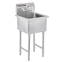 Stainless Steel Prep & Utility Sink - DuraSteel 1 Compartment Commercial Kitchen Sink - NSF Certified - Single 18