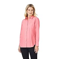 Foxcroft Women's Boyfriend Long Sleeve Solid Pinpoint Shirt