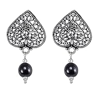 Silvesto India 1 Pcs Bead 6mm Hematite, 925 Silver Plated, Drop Earring Handmade Jewelry Manufacturer