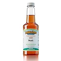 Hawaiian Shaved Ice Syrup Pint, Peach Flavor, Great For Slushies, Italian Soda, Popsicles, & More, No Refrigeration Needed, Contains No Nuts, Soy, Wheat, Dairy, Starch, Flour, or Egg Products