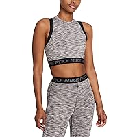 Nike Women's Space-Dyed Cropped Tank Top (Black Space, X-Large)
