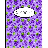 Sketchbook: Practice How To Draw Workbook, 8.5 x 11 Large Blank Pages For Sketching, Classroom Edition Sketchbook For Kids, Journal And Sketch Pad For Drawing - Cute Grapes Pattern