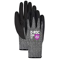 MAGID Touchscreen ANSI A6 Cut-Resistant Work Gloves, 1 Pair, 13-Gauge, Nitrile Coated, 7/Small,Dark Gray