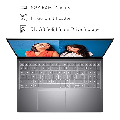 Dell Inspiron 15 5510 15.6 Inch Business Laptop, FHD Non-Touch Display - Intel Core i7-11370H, 8GB DDR4 RAM, 512GB SSD, NVIDIA GeForce MX450 Graphics, Windows 11 Home - Platinum Silver