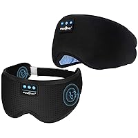 MUSICOZY Sleep Headphones Bluetooth White Noise Sleeping Headphones Sleep Mask, Wireless Sleep Mask Earbuds for Side Sleepers Men Women Office Nap Air Travel Cool Tech Gadgets Unique Gifts of 2 Packs