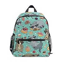 My Daily Kids Backpack Cute Raccoon Cakes Berries Nursery Bags for Preschool Children