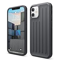 elago Protective Armor Case Compatible with iPhone 12 and Compatible with iPhone 12 Pro 6.1 Inch (Graphite Grey) - Shock Absorbing Design, Durable TPU, Wireless Charging Supported