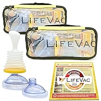 LifeVac Yellow Travel Kit 2 Pack - Portable Suction Rescue Device, First Aid Kit for Kids and Adults, Portable Airway Suction Device for Children and Adults