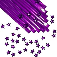 500-Strips Purple Foil Paper Strips for Making Origami Stars, Lucky Stars, Puff Stars. Reflective Mirror Shiny Paper Strips, 0.5 x 11 inch. (Purple Foil (500))