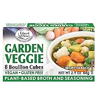 Edward & Son's Vegan Vegetable Bouillon Cubes - Vegan Broth Cubes, Gluten Free, No Trans Fat, Use in Soups, Stews and Pilafs (8 Cubes of Each) - Pack of 12