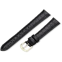 Hadley-Roma Men's MSM717RA 160 16-mm Black Crocodile Grained Leather Watch Strap