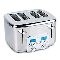 All-Clad 10942223917 Stainless Steel Digital Toaster with Extra Wide Slot, 4-Slice, Silver