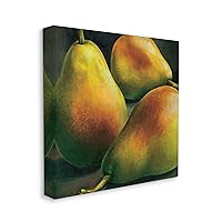 Stupell Industries Yellow Pear Red Blush Fruit Realistic Painting Canvas Wall Art, 17 x 17, Grey