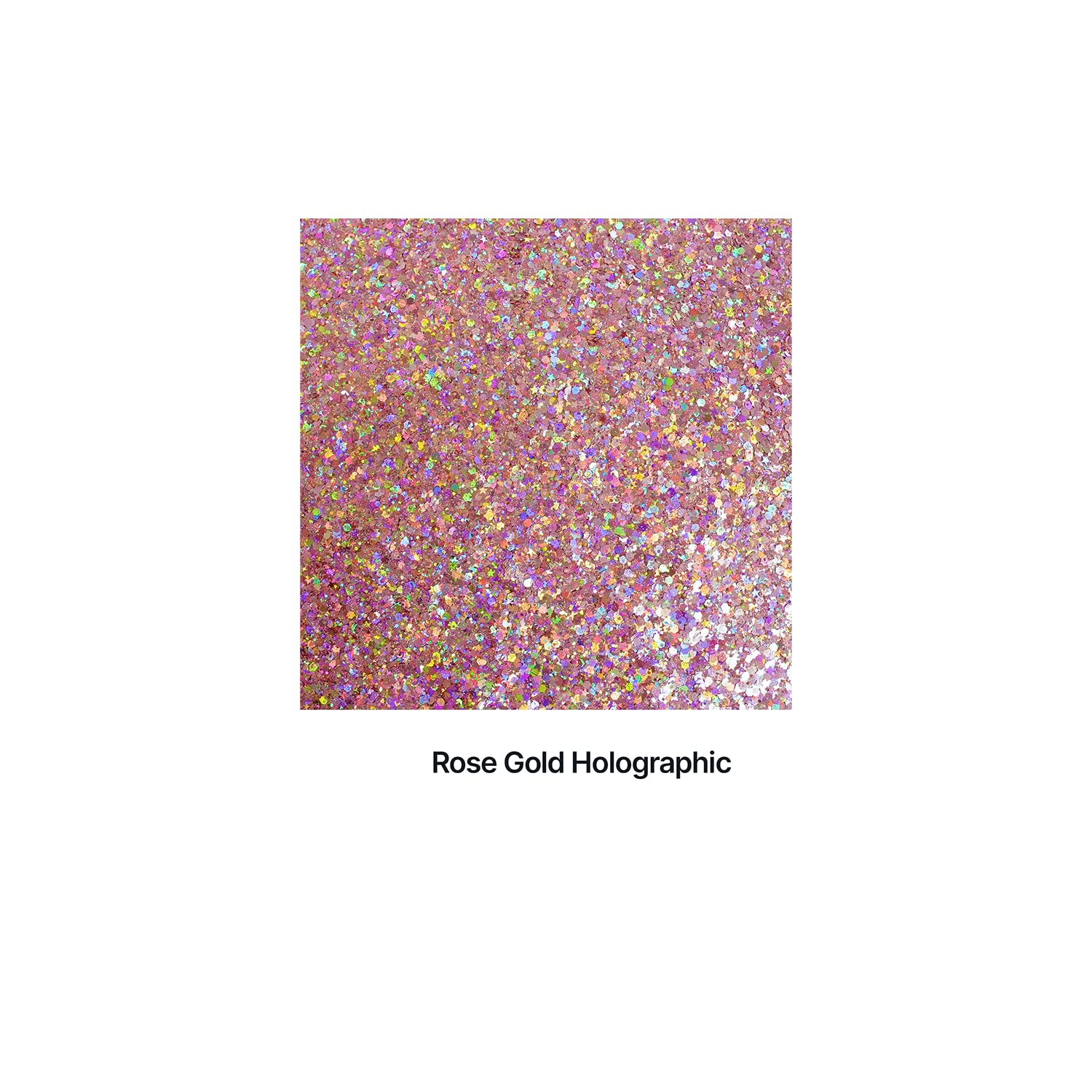 Hemway Rose Gold Holographic Mix Glitter Chunky Multi Purpose Dust Powder Arts & Crafts Decorations Costumes Makeup Cosmetic Face Eye Body Nails Skin Hair Festival 10g