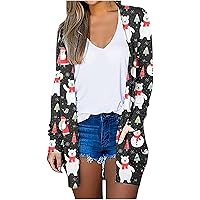 Christmas Cardigan for Women 2023 Casual Lightweight Open Front Cardigan Sweaters Long Sleeve Graphic Tops Shirts