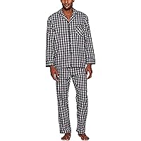 Hanes Men's Long Sleeve Plain Weave Pajama Set