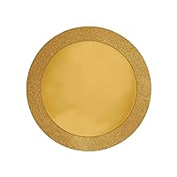 Club Pack of 96 Gold Glitz Round Sparkly Christmas Disposable Placemats 14