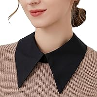 False Collar Detachable Blouse Fake Collar Half Shirts Collar Simple Designed Top Elegant for Women Girls 2pcs Black