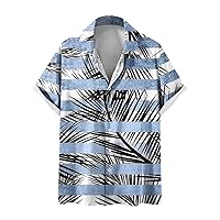 Men's Casual Shirts Short Sleeve Button Down Bowling Shirts Fashon Novelty Printed Beach Shirt Summer Regular Fit Top