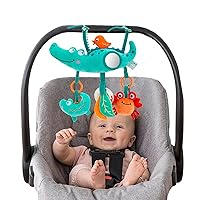Baby Car Seat Toys,Carseat Toys Hanging,Stroller Toys for Babies 0-6-12 Months Include Mirror BiBi Squeaker and Rustle,Car Seat Toys for Babies 0-6-12 Months Boy Girl Girls S-25（Crocodile）