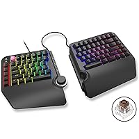 Cloud Nine ErgoTKL Ergonomic Tenkeyless Mechanical Keyboard for PC – Cherry MX Brown – TKL RGB Backlit Ergo Split Key Board