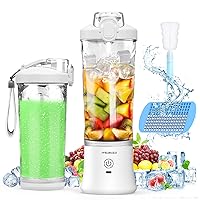 ＭoKo Portable Blender, 270 Watt Personal Blender for Shakes and Smoothies,21OZ Personal Blender USB Rechargeable with 6 Blades, BRA Free, Smoothie Blender for Kitchen Sports Travel and Outdoors,White