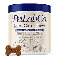 Petlab Co. Joint Care Chews for Dogs - High Levels of Glucosamine, Green Lipped Mussels, Omega 3 and Turmeric - Hip and Joint Supplement for Dogs to Actively Support Mobility