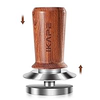 58.35mm Espresso Coffee Tamper, Spring-loaded Calibrated Tamper with Premium Stainless Steel, Newly Upgraded Walnut Tamper Compatible with Over 58MM Espresso Machine Bottomless Portafilter