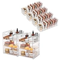 Clear Makeup Organizer for Vanity and Drawer, Plastic Bathroom Cosmetics Display Case for Skincare, Beauty Tools, Eyeshadow Palette