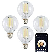 S11251/04 Starfish Tunable White WiFi Smart LED Light Bulb, Works with Siri, Alexa, Google Assistant, SmartThings, Clear, G25, 4 Pack