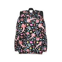 MOLIAN Axolotls Stylish Backpack With Adjustable Padded Shoulder Straps Daypacks For College Travel One Size