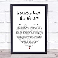 Beauty and The Beast Heart Song Lyric Quote Print