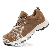 ANJOUFEMME Women's Hiking Shoes Waterproof Outdoor Black Fashion Sneakers,Breathable Walking Shoes for Women with Arch Support, Casual Lace up Work Shoes with Slip Resistant