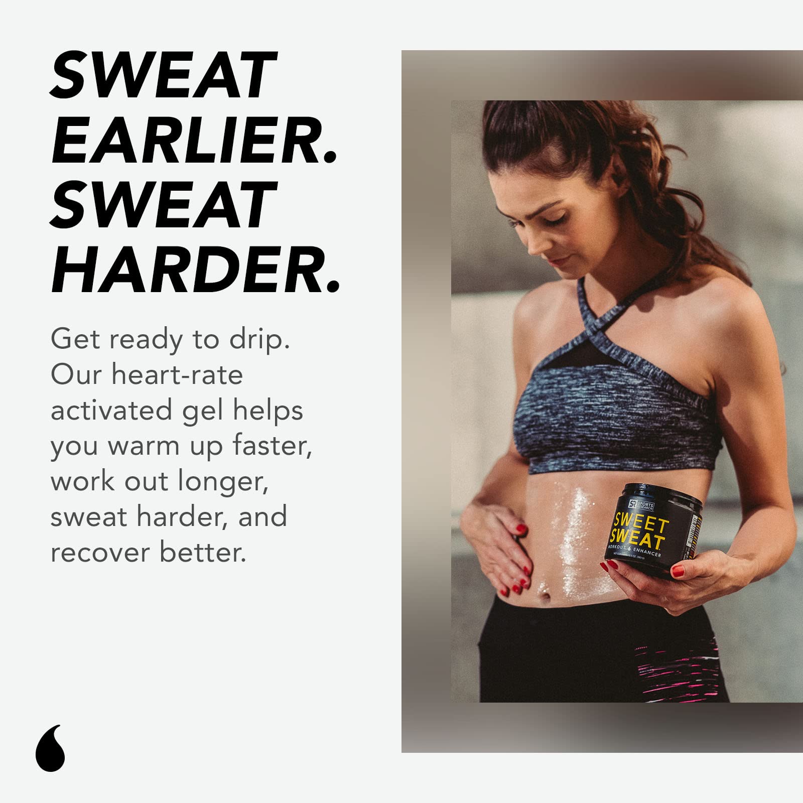 Sweet Sweat Workout Enhancer Gel - Makes You Sweat Harder and Faster, Helps Promote Water Weight Loss, Use with Sweet Sweat Waist Trimmer Sauna Suit - 13.5oz Jar