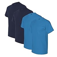 Fruit of the Loom mens 5 oz. 100% Heavy Cotton HD T-Shirt (3931) J NAVY/PACIFIC BLUE-2PK