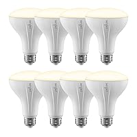 Smart Bulb, Zigbee Hub Required, Smart Light Bulb Works with Alexa, Google Home, SmartThings, Homekit and Siri, BR30 Dimmable Flood Light Bulb for Cans, Soft White 2700K, 650 LM, 9W, 8 Pack