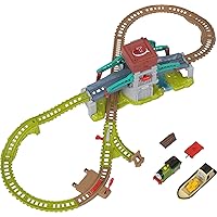 Thomas & Friends Train Set Talking Bulstrode & Which-Way Bridge Track Playset with Sounds & Percy Engine for Kids Ages 3+ Years