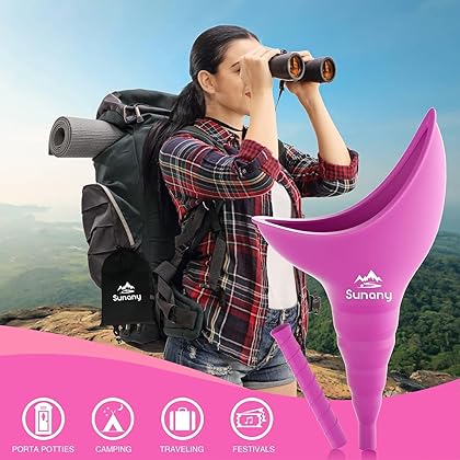 Female Urination Device, Reusable Female Urinal Silicone Women Pee Funnel Allows Women to Pee Standing Up, Portable Womens Urinal is The Perfect Companion for Camping,Outdoor,Travel