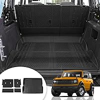 Cargo Mat Compatible with 2021 2022 2023 2024 Ford Bronco Trunk Mat Back Seat Cover Protector Cargo Liner Split Seat for Ford Bronco Accessories 4 Door