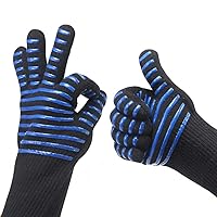 Toxz Microwave Oven High Temperature Insulation Anti-scalding Gloves,Cut Resistant Fiber Gloves,Barbecue Oven BBQ Anti-Slip Insulation Gloves