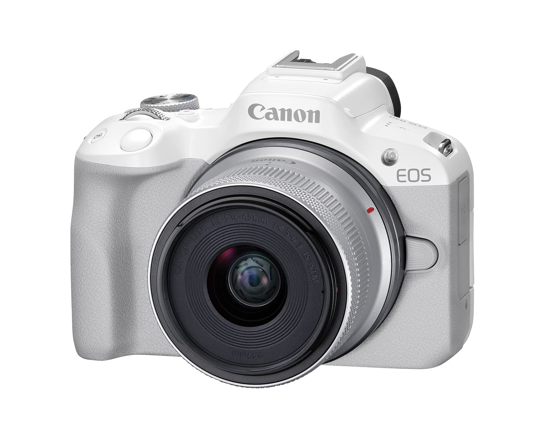 Canon EOS R50 Mirrorless Vlogging Camera (White) w/RF-S18-45mm F4.5-6.3 is STM Lens, 24.2 MP, 4K Video, Subject Detection & Tracking, Compact, Smartphone Connection, Content Creator
