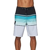 O'NEILL Men's 21 Inch 4-Way Stripe Boardshorts - Quick Dry Swim Trunks for Men with Fabric and Pockets